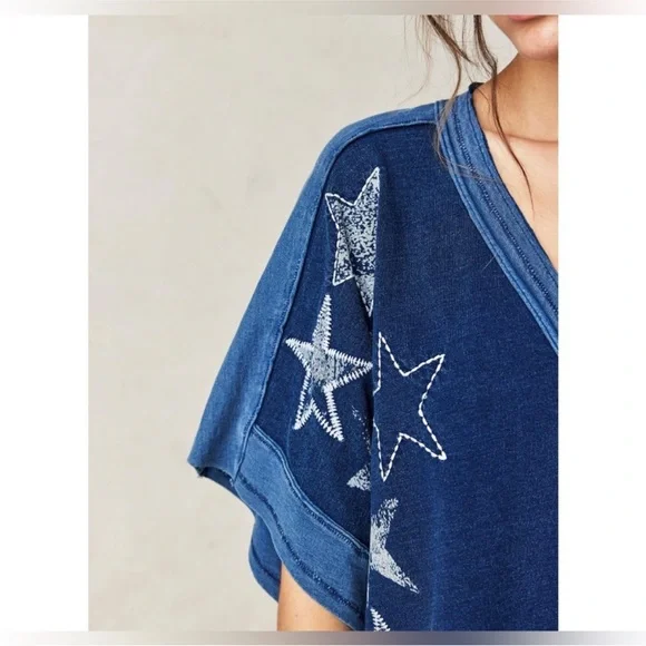 NWOT Free People We The Free Heritage Hero Tee - midnight navy combo - XS - Picture 5 of 8